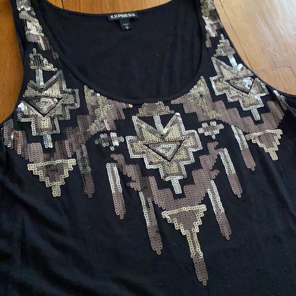 Express Sequined Racerback Tank top - Picture 2 of 4
